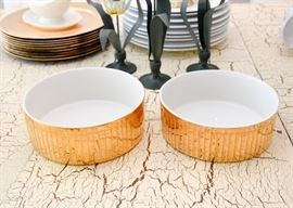 White & Gold Souffle Dishes