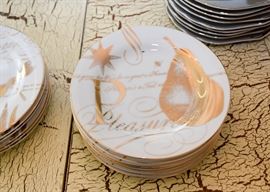 White & Gold Dessert Plates