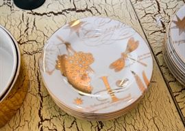 White & Gold Dessert Plates