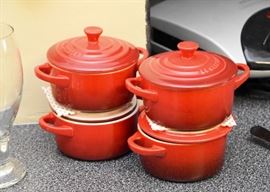Set of 4 Le Creuset Individual Serving Dutch Ovens