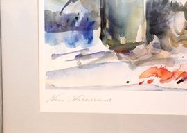 Original Framed Artwork, Watercolor, Signed (Floral Still Life)