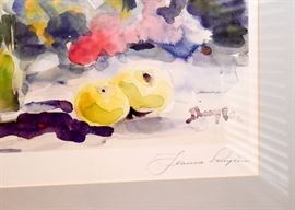 Original Framed Artwork, Watercolor, Signed (Floral Still Life)