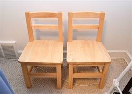 Pair of Wooden Children's Chairs
