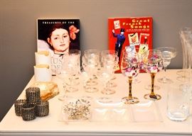 Books, Stemware, Etc.