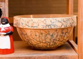 Spongeware Pottery Bowl