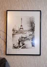 Framed Artwork of Eiffel Tower