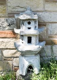 SOLD--Lot #423, Concrete Pagoda Garden Statue, $50