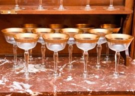 Gold-Rimmed Stemware