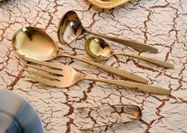 Gold-Tone Flatware & Serving Pieces