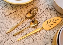 Gold-Tone Flatware & Serving Pieces
