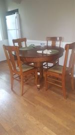 Mission Oak Table with 4 chairs