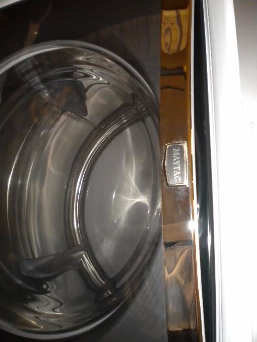 Maytag Maxima XL Front Load  Washer and Dryer SET (Electric Dryer) with storage base