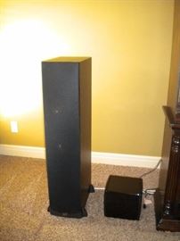 Drenon Surround sound Clipsch speakers...Beautiful wood entertainment center