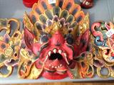 Wooden masks for hanging