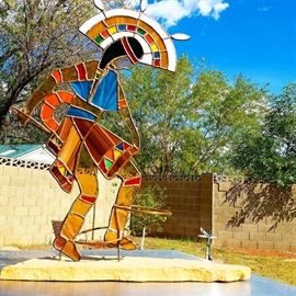Large Stain Glass Navajo Hoop Dancer