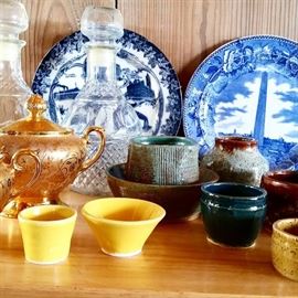 Flow Blue Plates and Pottery