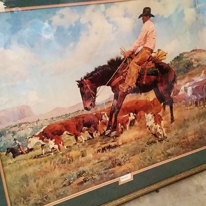 Large framed print by Bill Owen 1979 signed and numbered ltd edition.