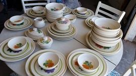 Vintage Retro Franciscan " Floral Pattern " Dishes Service for 12 with Serving Dishes Platters, Bowls, Casserole, Coffee Pot