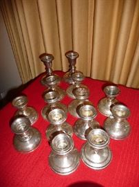 WEIGHTED STERLING CANDLE HOLDERS