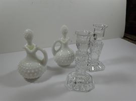 ASSORTED CRYSTAL / MILK GLASS