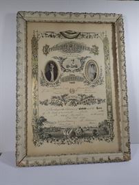 FRAMED WEDDING CERTIFICATE