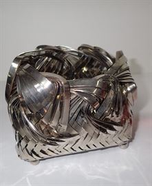 WOVEN SILVER BASKET