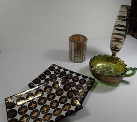 ASSORTED SERVING PIECES / VASE