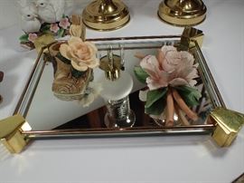 ART DECO MIRRORED TRAY /