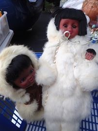 FUR DRESSED ESKIMO DOLLS