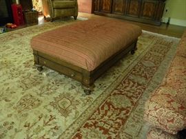 Nice Ottoman. Great Persian Rug!!