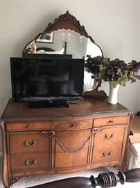 Carved antique satinwood bedroom set