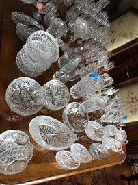 Cut glass, some Hawkes glasses, baccarat, waterford