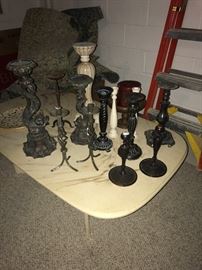 Candle holders and lots of candles