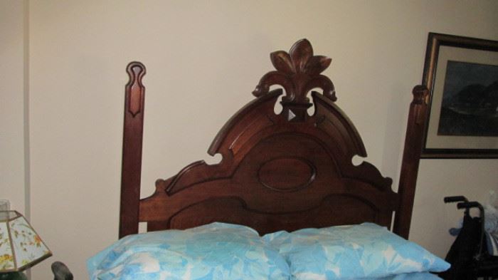 Walnut Full Size 19th Cent. Bed