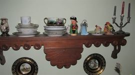 Walnut 19th Cent. Wall Shelf & Curios