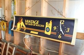 Vantage lighted cigarette advertising clock