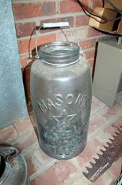 Large glass jar with handle
