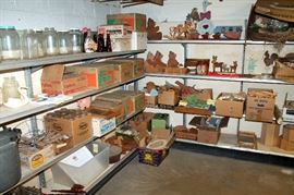 Boxes of canning jars and wood working items