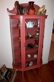 Painted antique curio cabinet