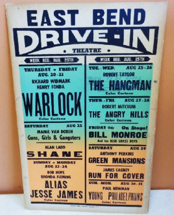 Original 1960s Drive-In Theater Poster