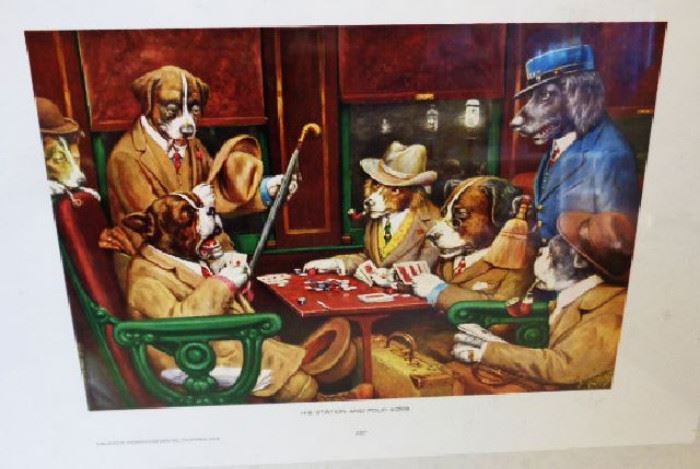 "Dogs Playing Cards"