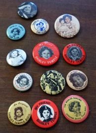 Vintage Shirley Temple Buttons/Jugate Pins