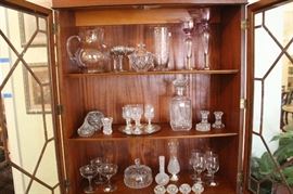 Crystal decanters, wine glasses, etc.