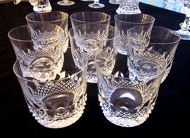 Cut crystal rocks glasses (marked)