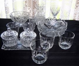 Crystal bowls, serving pieces, vases, etc.