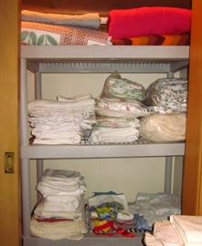 Blankets, sheets, pillow cases, comforters, tablecloths, napkins, runners, etc.