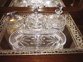 Vintage crystal dresser set