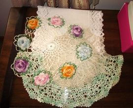 Handmade doilies, etc.  There are more than pictured.