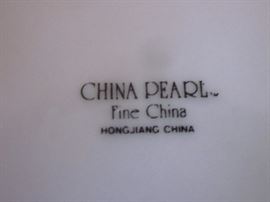 China Pearl fine china, Hong Jiang China.  5-piece place settings, service for 8, plus serving pieces.