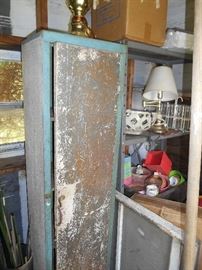 METAL CABINET ANTIQUE WINDOWS